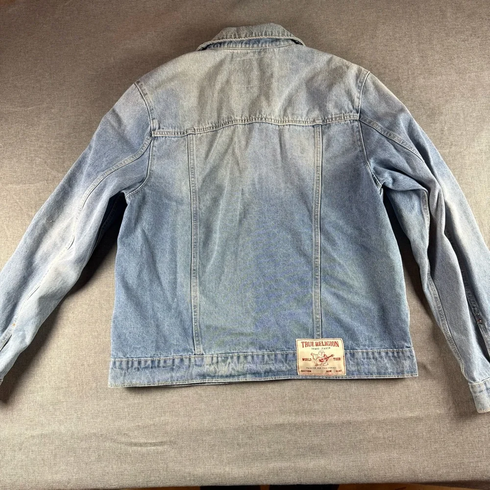 True Religion Light Blue Jesse Denim Trucker Jacket size Large‎